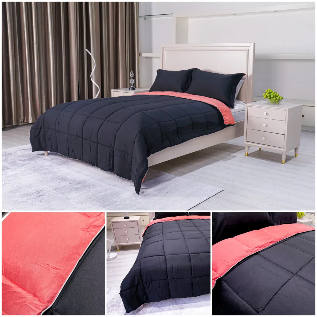 All Season Five Star Hotel Supplies Solid Color Bedding Comforter High Quality Luxury Down Alternative Bed Cover Bicolour Microfiber Reversible Bedding Quilt