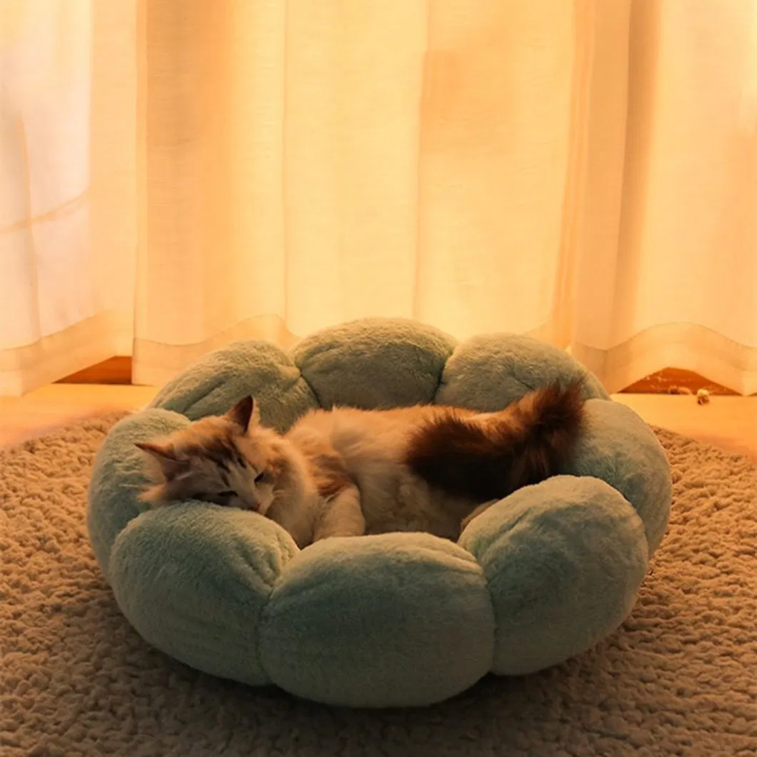 Dog House Kennel Soft Pet Bed Small Cat Tent Flower Shaped Cat Bed