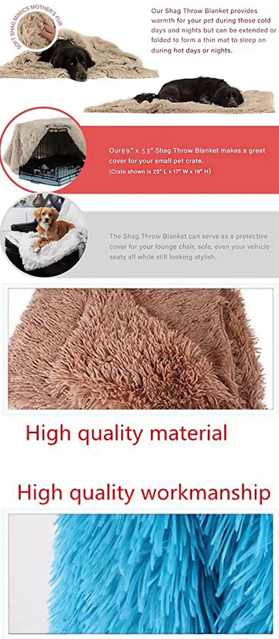 Premium Warm Plush Multiple Sizes Pet Blanket for Dogs &amp; Cats