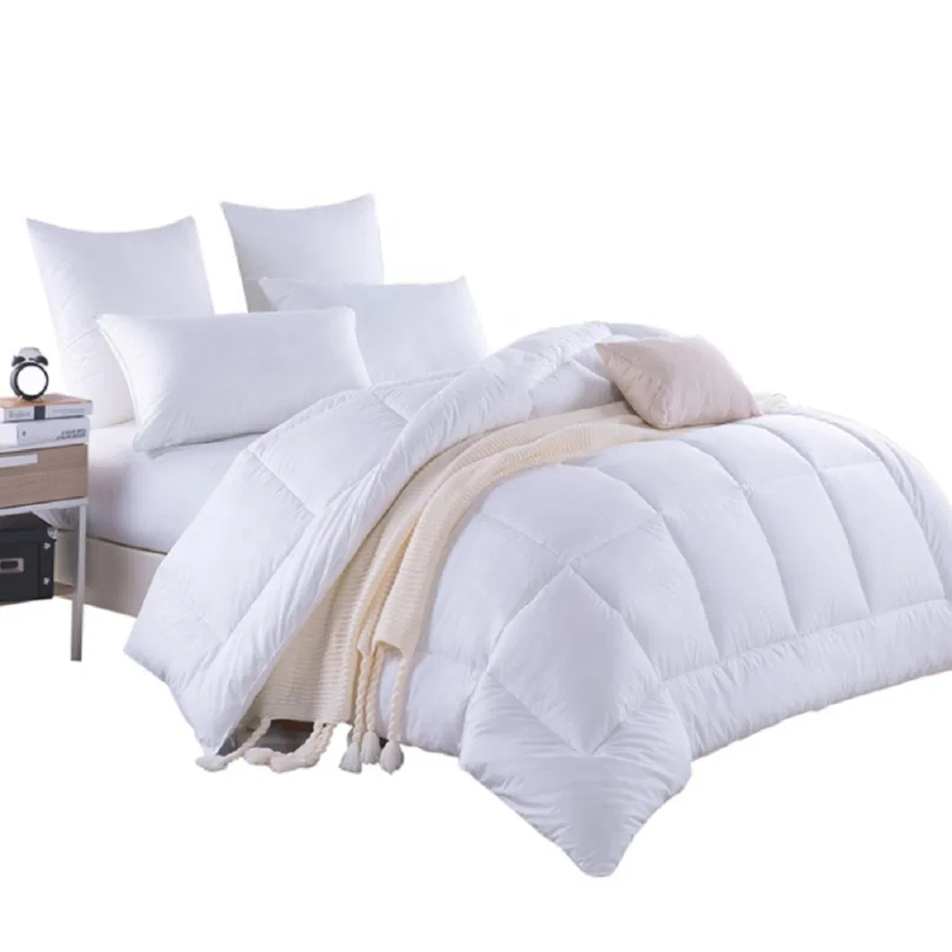 Winter White Microfiber Queen Size Polyester Filling Quilted Duvet Quilt