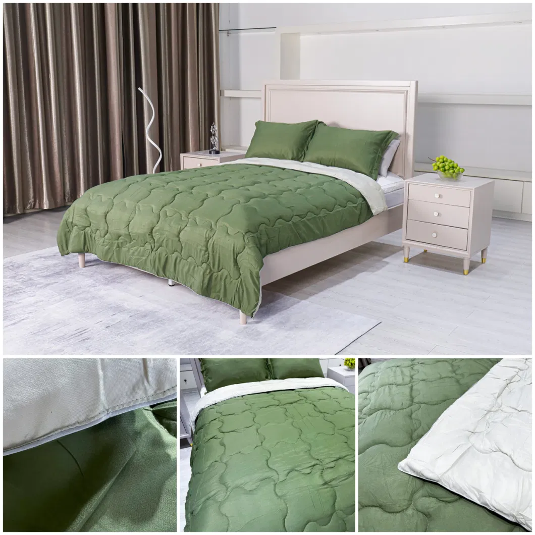 All Season Five Star Hotel Supplies Solid Color Bedding Comforter High Quality Luxury Down Alternative Bed Cover Bicolour Microfiber Reversible Bedding Quilt
