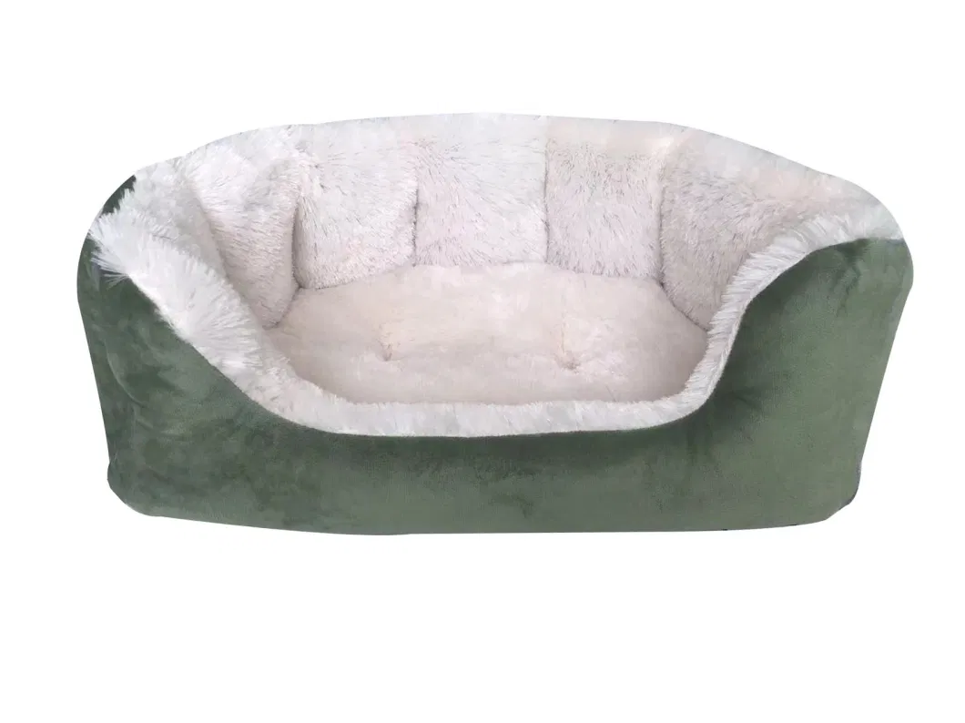 Blue Soft Fleece Offwhite Needle Fur Dog Bed