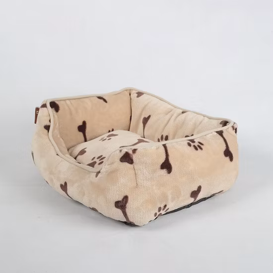 Blue Soft Fleece Offwhite Needle Fur Dog Bed