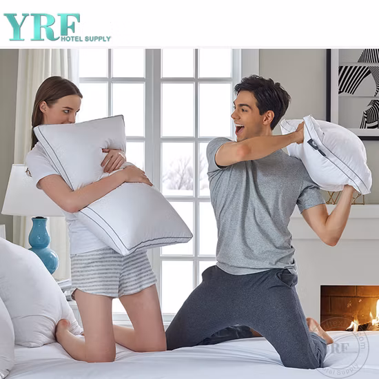 High Quality 5 Star Hotel Three Layer Space Soft White Goose Down Pillows