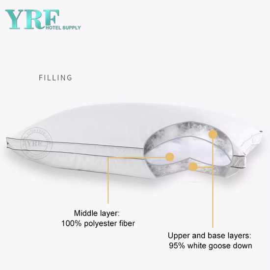 High Quality 5 Star Hotel Three Layer Space Soft White Goose Down Pillows