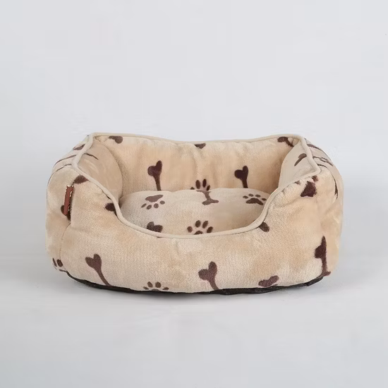 Blue Soft Fleece Offwhite Needle Fur Dog Bed
