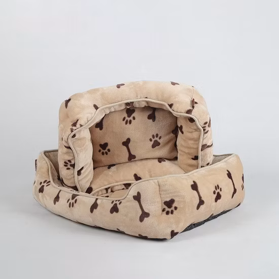 Blue Soft Fleece Offwhite Needle Fur Dog Bed