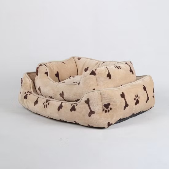Blue Soft Fleece Offwhite Needle Fur Dog Bed