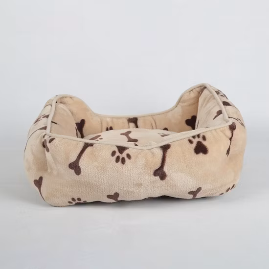 Blue Soft Fleece Offwhite Needle Fur Dog Bed