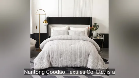 Custom Printed Hotel Queen Size Cotton Luxury Quilt Bedding Set