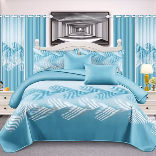 China Home Textile 3D Ultrasonic Quilts Solid Bedspread Geometric Pattern Bed Sheets Microfiber Quilt