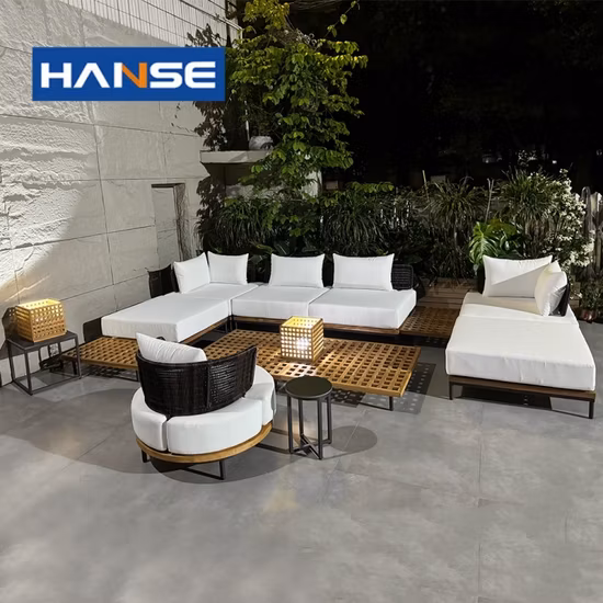 Hot Sale Europe Style Pool Patio Outdoor Garden Deck Furnitures Wood Garden Sofa Sets