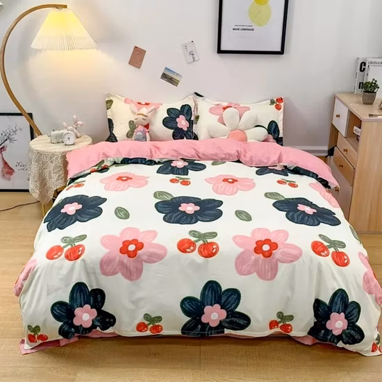 Factory Wholesale Luxury Hotel Bedsheet Set Apartment Hospital Cotton King Double Bed Duvet Cover Dormitory Fitted Sheet Military Bedding Sets